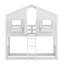 Lit superposé House avec toit, fenêtre, boîte de fenêtre, porte, avec barrières de sécurité et échelle-114400123