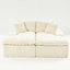 Double chaise longue en velours de tortue blanche, conception multifonctionnelle pour les loisirs à la maison avec une éponge entièrement compressée, peu encombrante dans les petits appartements