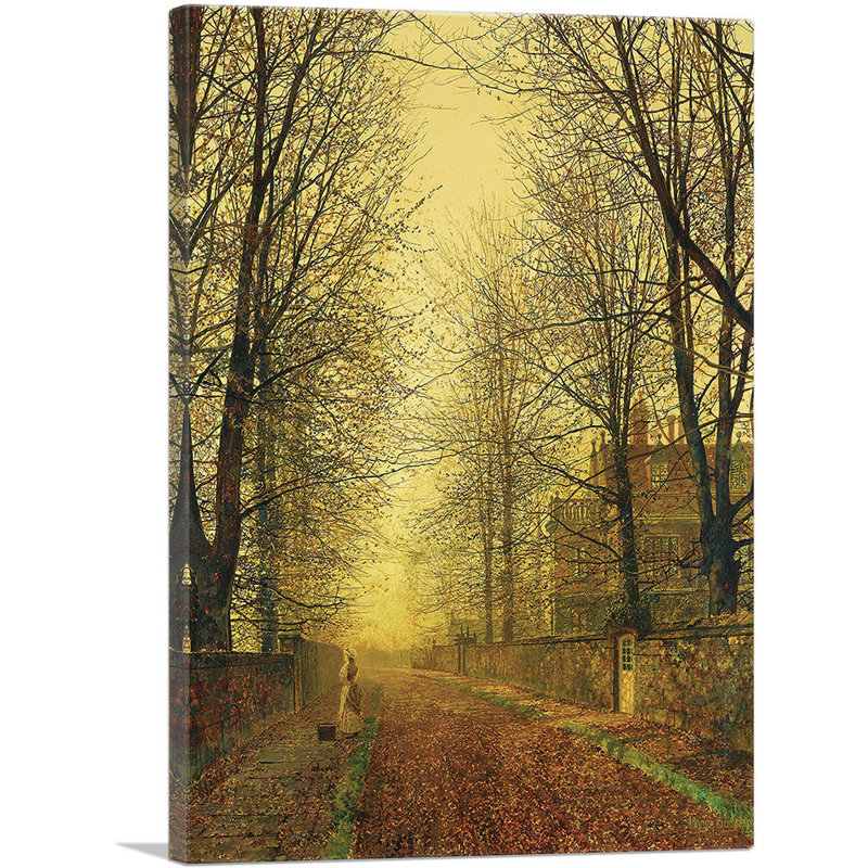«In Autumn's Golden Glow» par John Atkinson Grimshaw, reproduction d'art, H 40 po x l 26 po x P 1,5 po