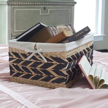 Storage Basket Set of Three Wicker Heart Shaped Baskets 