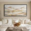 Art mural encadré sur toile - Lac de montagne abstrait doux avec accents neutres et dorés chaleureux - 16 po x 24 po, 24 po x 36 po-1172499584-1172499711