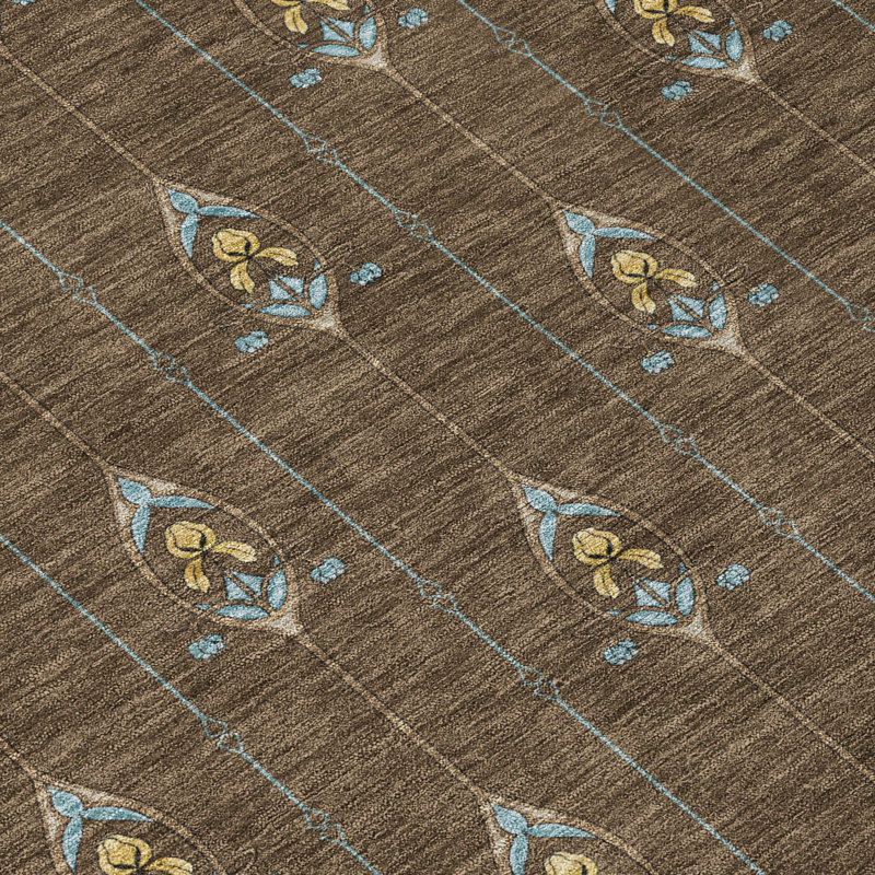 Machine Washable Indoor/Outdoor Chantille ACN2691 Kids Rug, 1'8" x 2'6", Chocolate