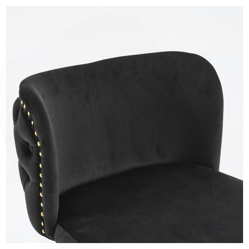 Tabourets de bar rembourrés en velours Classic, Noir, noir, noir, noir