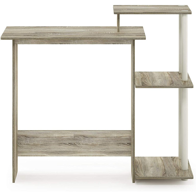 Computer Desk with Shelves, Grey