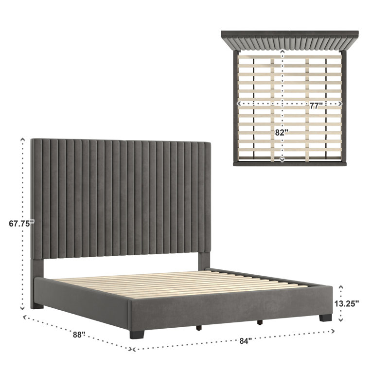 Upholstered Platform Bed, King