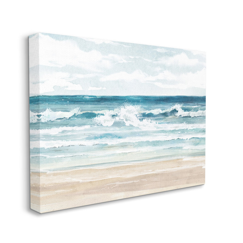 «On The Shore Beach Waves On Canvas» par Carson Lyons, reproduction, H 24 po x l 30 po x P 1,5 po