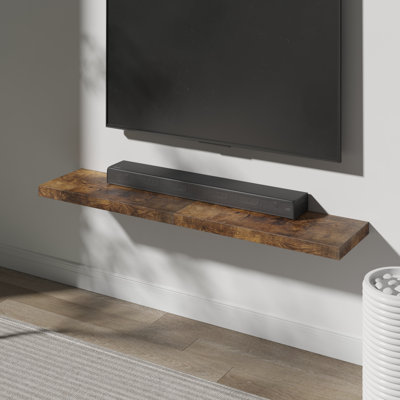  12 Inch Deep Floating Shelf, 30 x12 Inch Large Wall Mounted Shelf for Kitchen, Bathroom, Living Room, Rustic Brown (2 Pack)