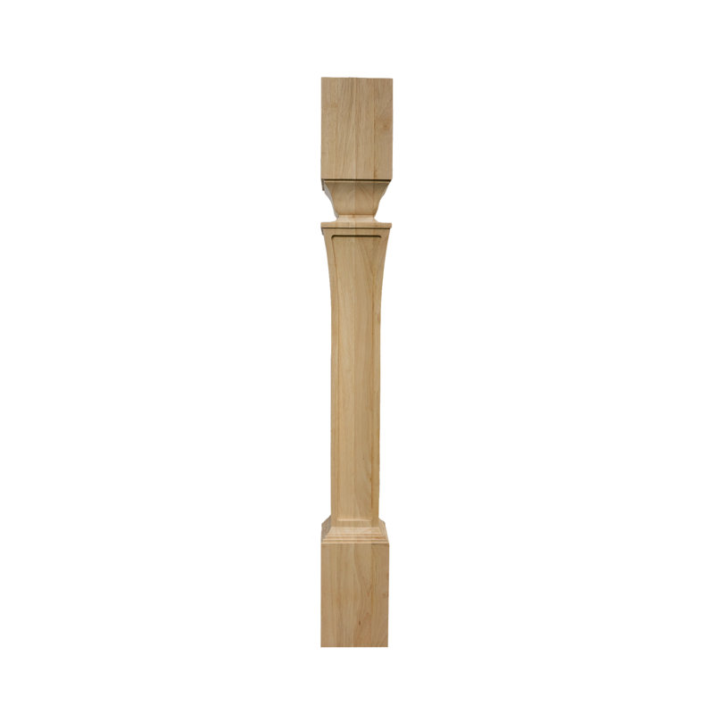 41" Tall Unfinished Beige Rubberwood Square Post
