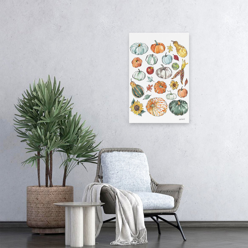Citrouilles champêtres - pommes, art bleu d'automne, H 24 po x l 16 po