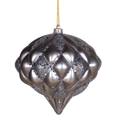 5.7" Matter-Glitter Diamond Onion Ornament