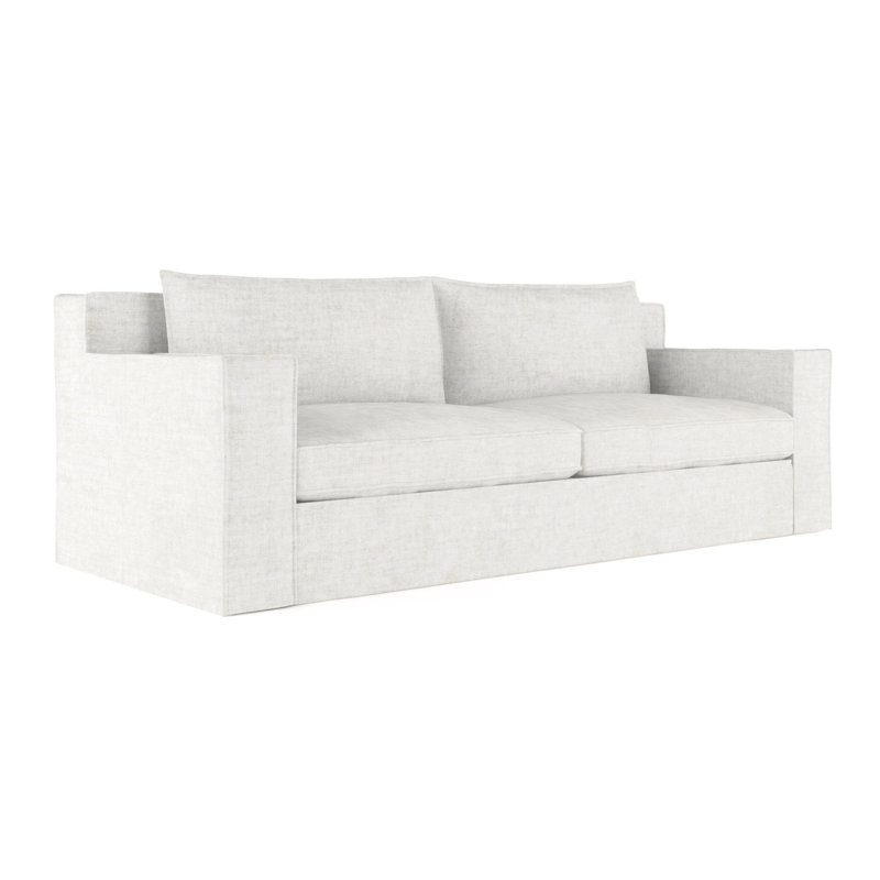 Causeuse Mulberry, H 33 po x l 72 po x p 45 po, Velours écrasé albâtre, Naturel