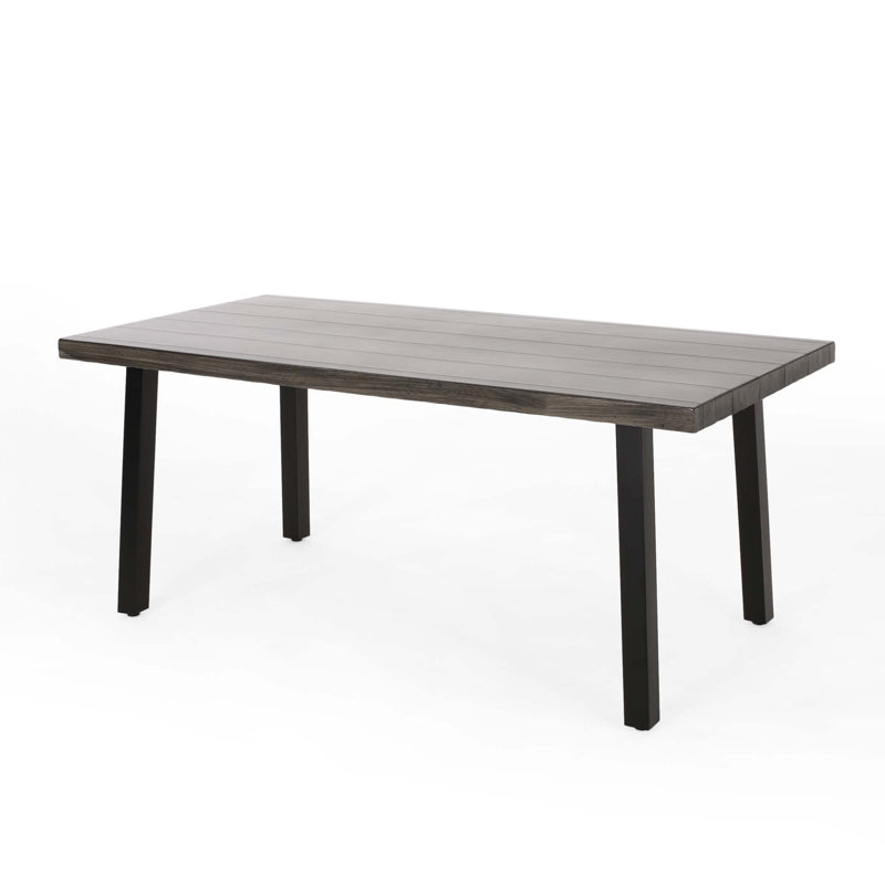 Table de salle à manger d'extérieur en aluminium industriel moderne pour la salle à manger