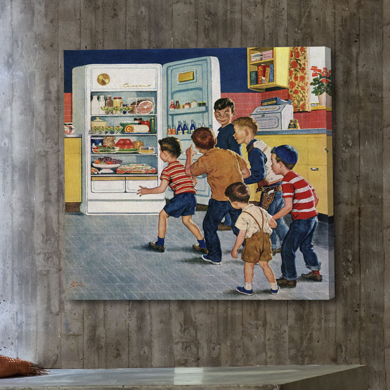 « refrigerateur raid » par amos sewell, reproduction d’art sur toile tendue, H 18 po x l 18 po