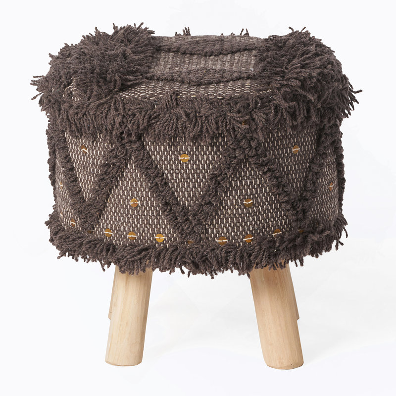 Rectangle Upholstered Wool Ottoman