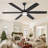 Cissline 65" Modern Black 6-blade Ceiling Fan with Led Light and Remote Control for Living Room/Office/Bedroom