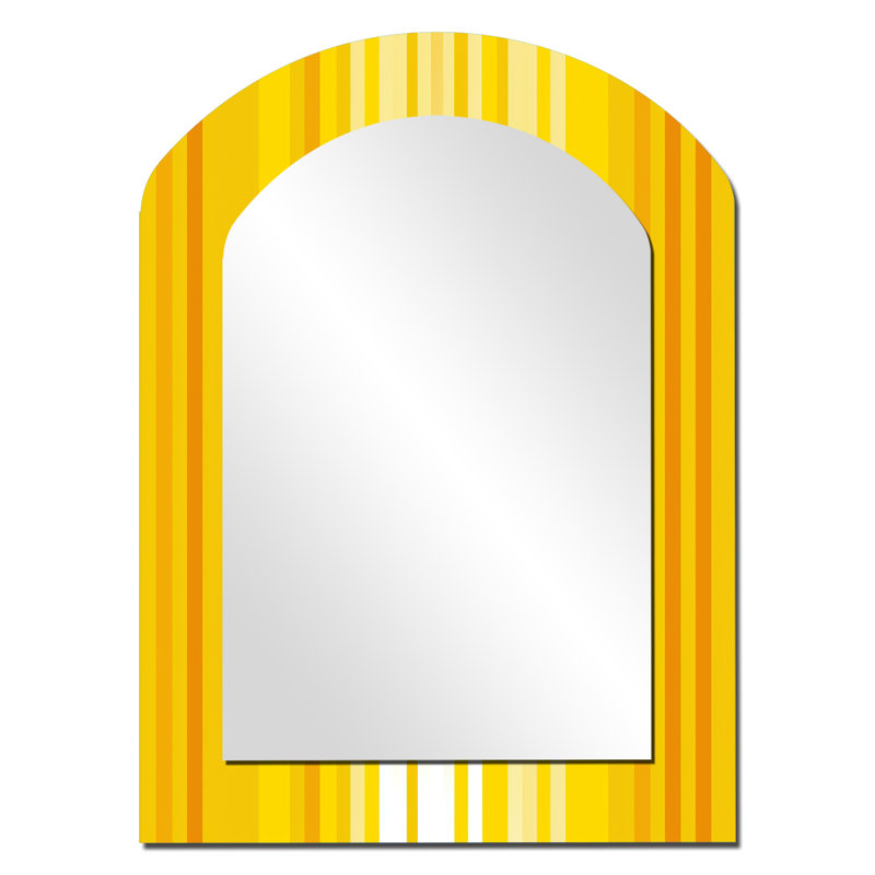 Miroir mural géométrique asymétrique jaune Sunshine, 34 po x 25 po