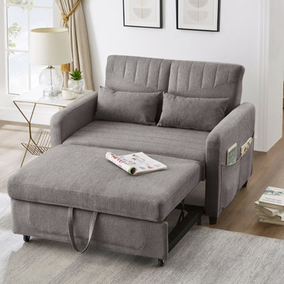 2 Seater Convertible Linen Sofa Bed