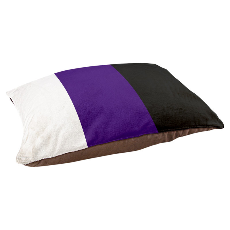 Coussin Houston, Moyen (H 9,5 po x l 28 po x P 18 po), Blanc / mauve / noir