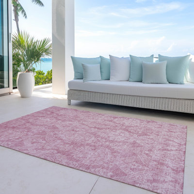 Tapis intérieur / extérieur rose Krymera