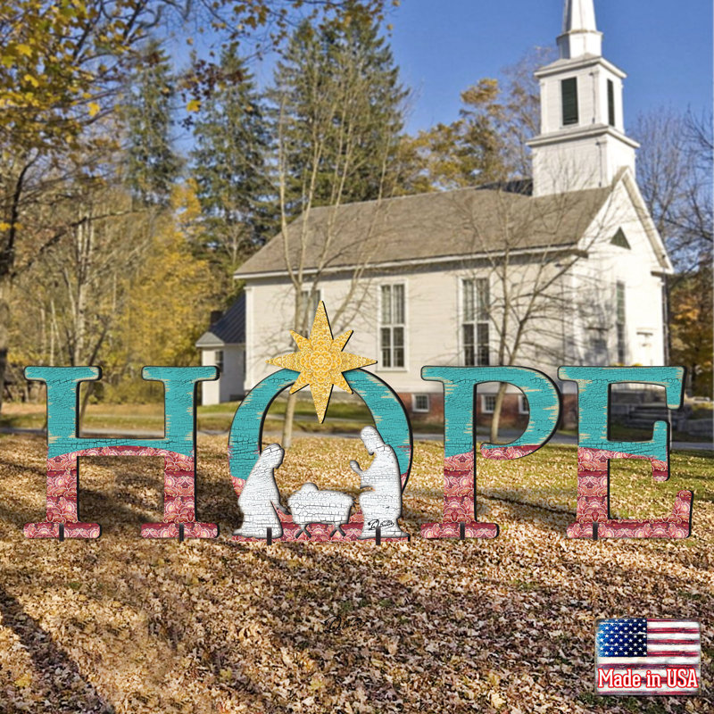 Hope Nativity Yard Lawn Art