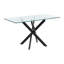 Table de salle à manger rectangulaire, table de cuisine en verre trempé de 47,2 pouces avec pieds en métal noir, table polyvalente moderne pour le bureau à domicile-1693868729
