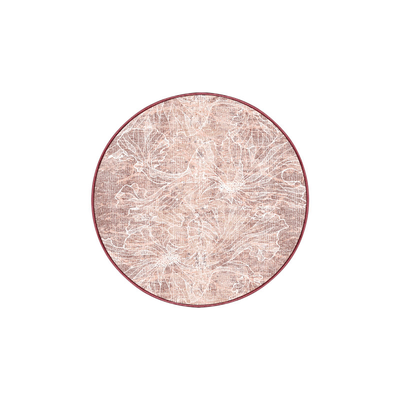 Sneza Hand Loomed Washable Floral Indoor Rug, Round 3'