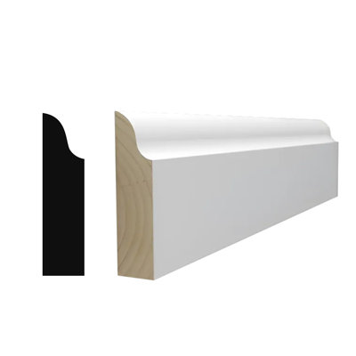 1.37 H x 99 W x 0.375 D  Primed Finger-Joined Pine Doorstop Molding 5-Pieces 40 ft. Total