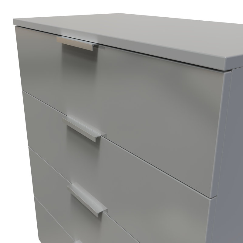 Fully Assembled Herma 4 - Drawer Chest of Drawers, Uniform Grey/Dusk Grey