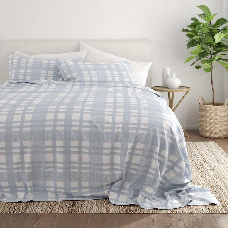 Ensemble de draps en flanelle 100% coton Rockport, Ensemble de draps pour lit simple avec un drap-hou