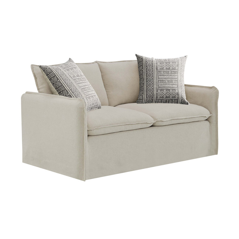 Causeuse en lin avec motif Upendo et 2 coussins décoratifs