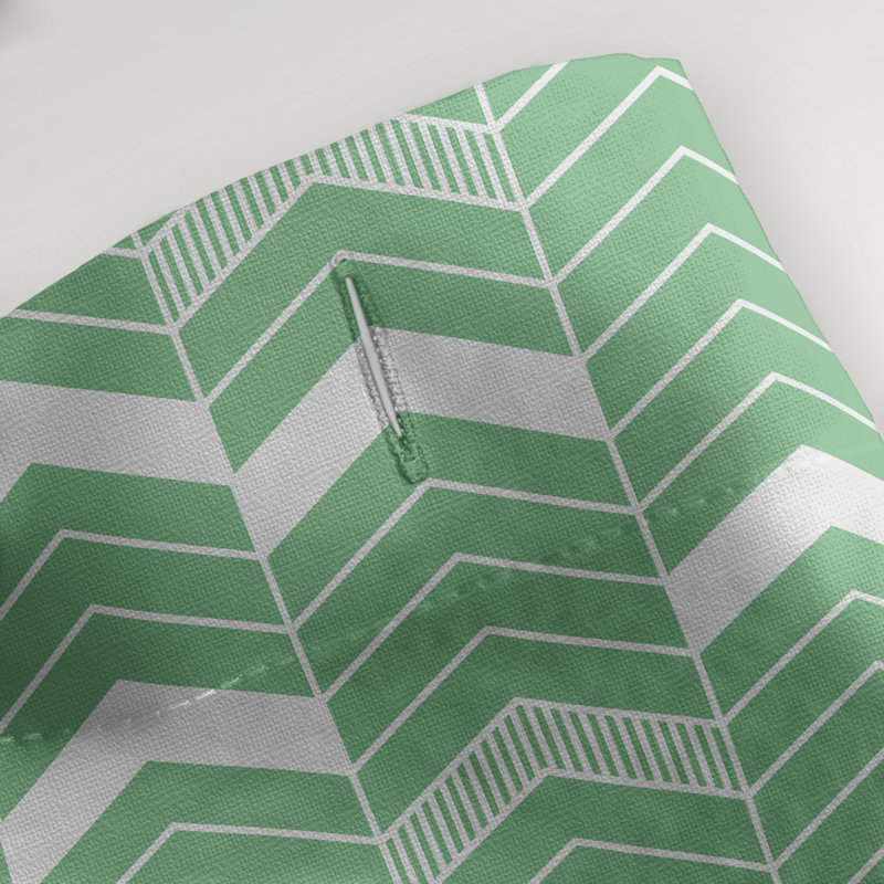Rideau de douche simple à chevrons, Vert / blanc
