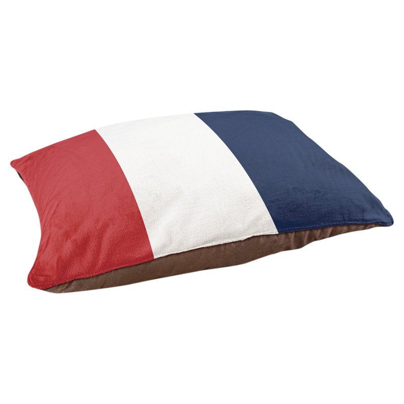 Polyester Pet Bed, Medium (28" W x 18" D x 9.5" H), Red/White/Navy Blue