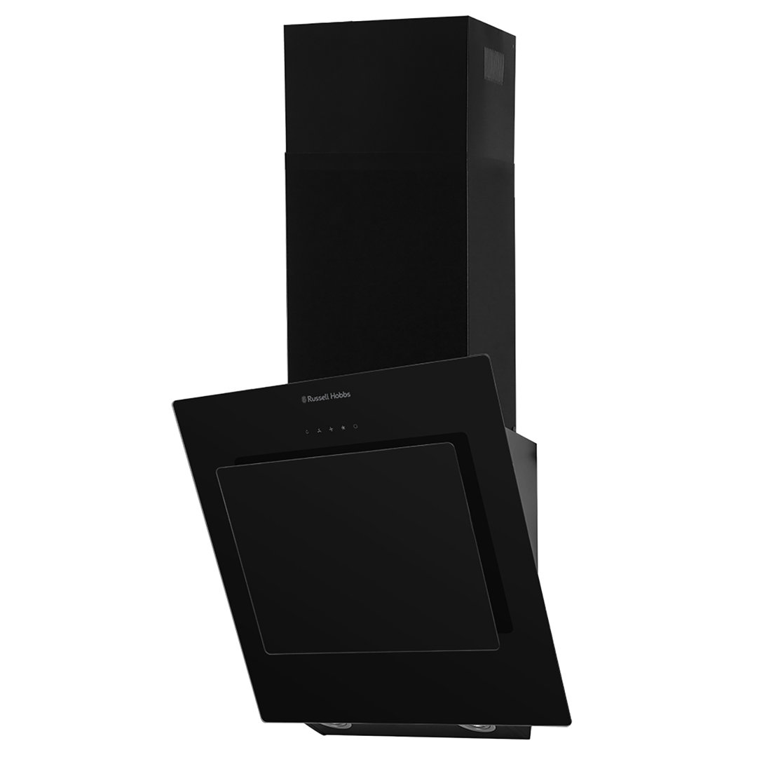 Russell Hobbs Rhgch702b-m 60cm Wide Angled Black Glass Chimney Cooker Hood