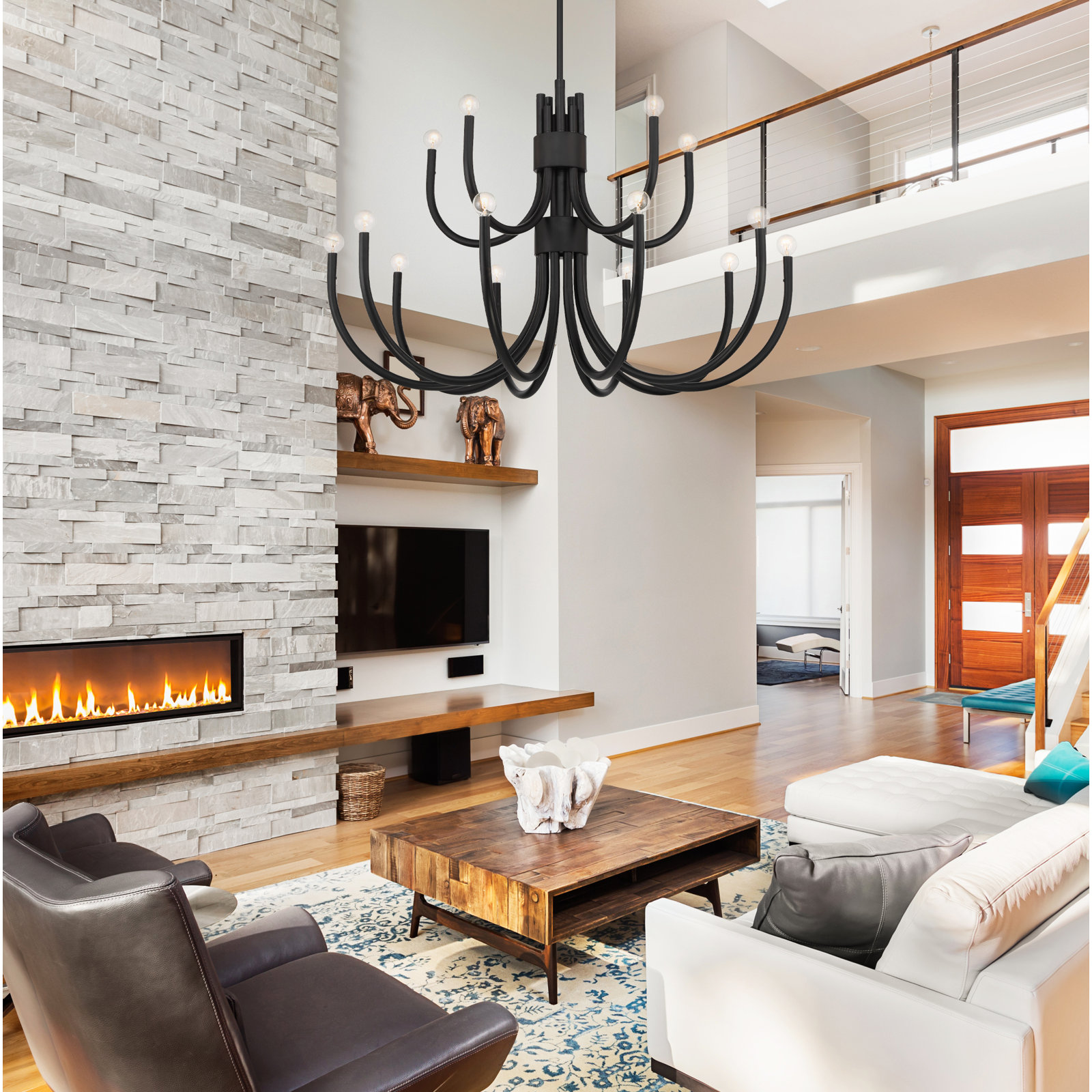 Sorrento 15-Light Chandelier, Black