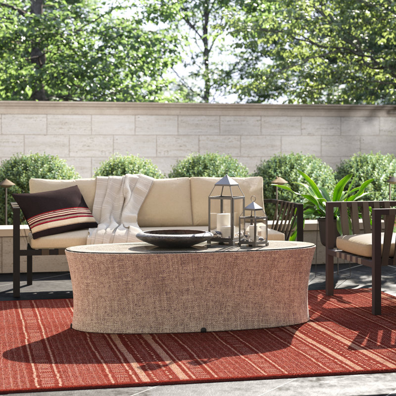 Spinner Outdoor Oval Coffee Table