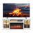 Farmhouse TV Stand with 36" Electric Fireplace and Glass Cabinet-1036972831-1051040450