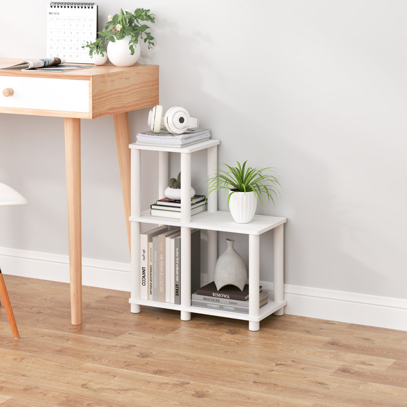 3-Tier 19.88" L-Shaped Corner Shelf, Open Shelves for Display and Storage, White; White