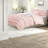 Elegant Blush Ruffle Bedding Sets, Polyester Comforter For Modern Bedroom Decor
