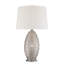 Lampe de table en argent poli 25,5 po avec prise Zev