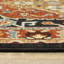 Tapis de couloir oriental rouge et noir 12 pi avec frange