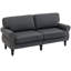 Mid Back Loveseat with Wood Leg 2 Seater Sofa Couch, Dark Grey