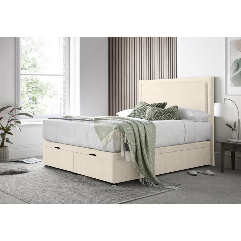 Charlie Naple Divan End Lift with 54" Floorstanding Headboard, Cream, Double (4'6)