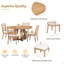Ensemble de table de salle à manger ronde pour 4 avec chaises, ensemble de table de salle à manger extensible avec rallonge amovible de 16 po, ensemble de table de salle à manger rétro 5 pièces à motif géométrique unique pour la cuisine et la salle à manger (naturel)-131988886