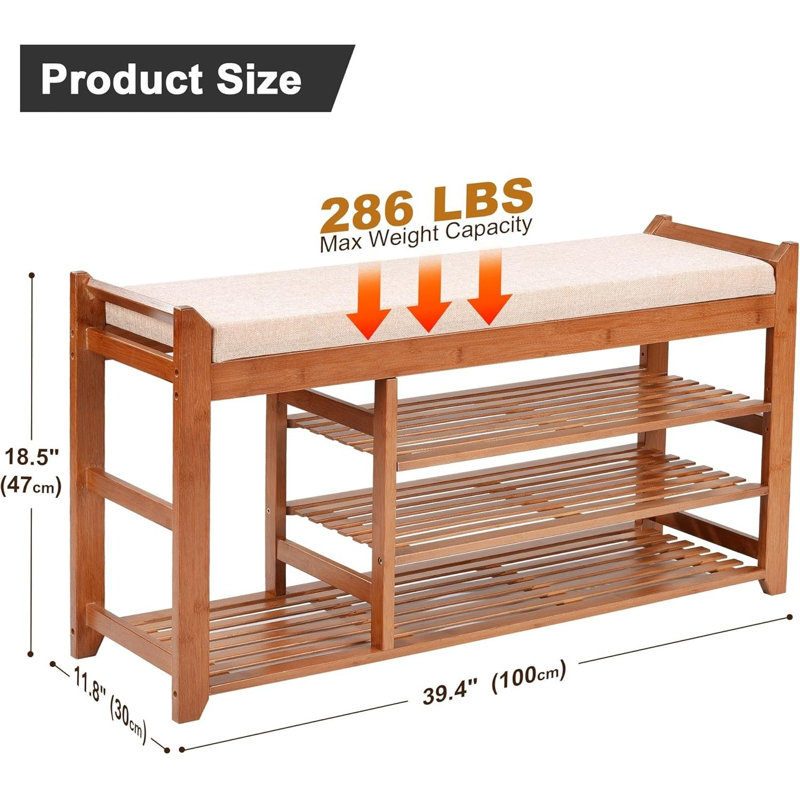 Versatile Cushioned Shoe Storage Bench