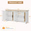 Buffet 62,5 x 15,75 x 31,50 po en bois d'ingénierie en rotin avec porte magnétique à 4 compartiments et console de télévision