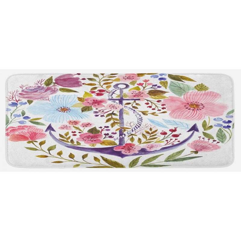 Tapis de cuisine multicolore Nautical Anchor