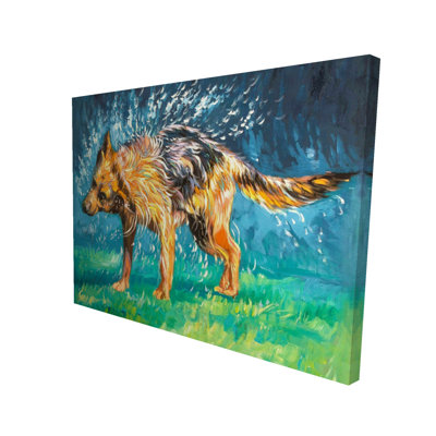 Toile de berger allemand humide Spin-Dry | Art animalier contemporain