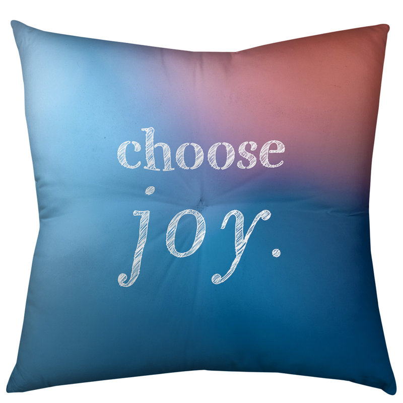 Reversible Throw Pillow, 30" H x 30" W, Blue/Pink