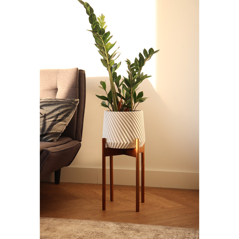 Pot Planter, White, 19.8cm H x 20.3cm W x 20.3cm D