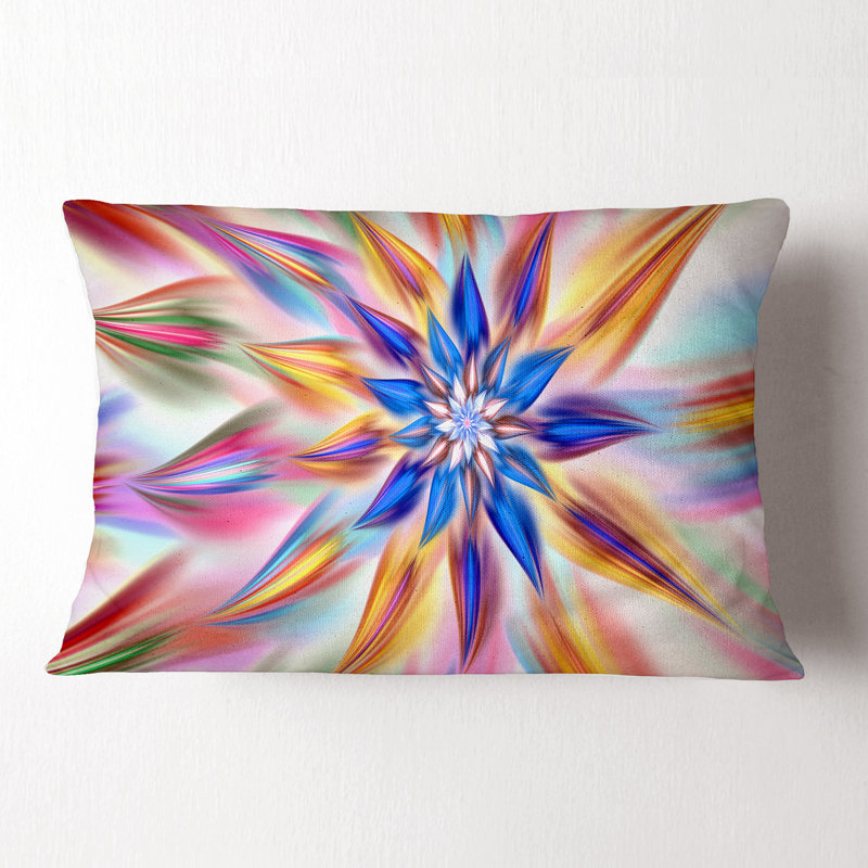 Coussin lombaire floral à fleurs exotiques, Jaune